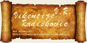 Vikentije Radišković vizit kartica